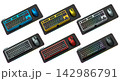 Collection of mechanical keyboards and mouse isolated on white background with clipping path 142986791