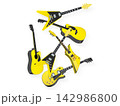 Set of electric acoustic guitars isolated on white background. 142986800