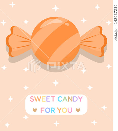 Orange Sweet Candy for You Cute Pastel Vector Illustration Orange Sweet Candy for You Cute Pastel Vector Illustration 142987239