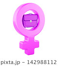 Women in business concept with female gender symbol and briefcase. 3D rendering 142988112