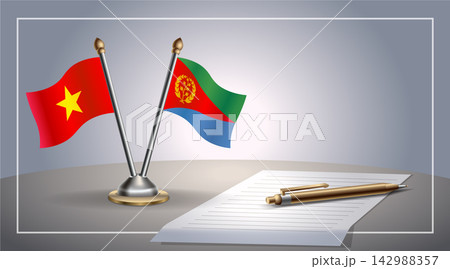 Small national flag of Vietnam and Eritrea flag Relation, Template Vector Illustration Small national flag of Vietnam and Eritrea flag Relation, Template Vector Illustration 142988357