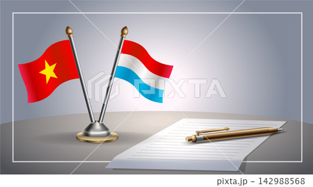 Small national flag of Vietnam and Luxembourg flag Relation, Template Vector Illustration Small national flag of Vietnam and Luxembourg flag Relation, Template Vector Illustration 142988568