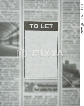 To let notice on newspaper classifieds 142993401