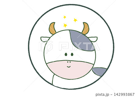 うしの顔のイラスト うしの顔のイラスト 142993867