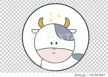 うしの顔のイラスト うしの顔のイラスト 142993867