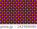 チェック水玉　黒×紫×オレンジの背景素材 142994080