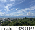 彦根城から望む夏の琵琶湖と青空　滋賀県彦根市 142994465