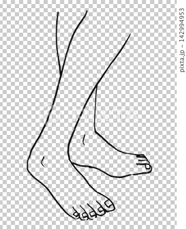 線画イラスト スケッチ シンプルイラスト 素足のイラスト 線画イラスト スケッチ シンプルイラスト 素足のイラスト 142994953
