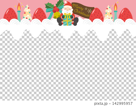 聖誕老人和聖誕蛋糕框架 聖誕老人和聖誕蛋糕框架 142995957