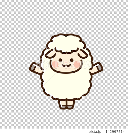A sheep raising its arms in celebration A sheep raising its arms in celebration 142997214