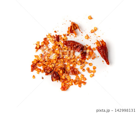 Dry chili pepper isolated, red chilly spice 142998131