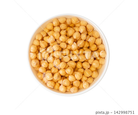 Soaked chickpeas, chick pea in water, swollen wet Cicer arietinum fruits, garbanzo beans cooking Soaked chickpeas, chick pea in water, swollen wet Cicer arietinum fruits, garbanzo beans cooking 142998751