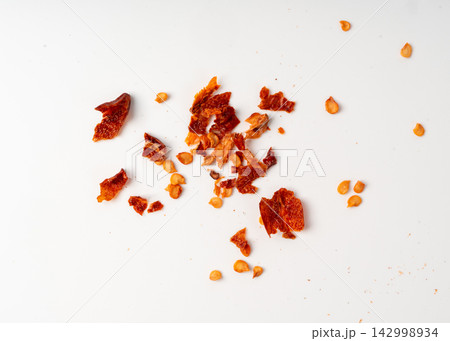 Dry chili pepper isolated, red chilly spice Dry chili pepper isolated, red chilly spice 142998934