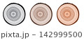 Tree trunk cut texture, wood slice annual rings vector pattern 142999500