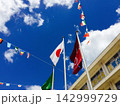 青空にはためく国旗 142999729