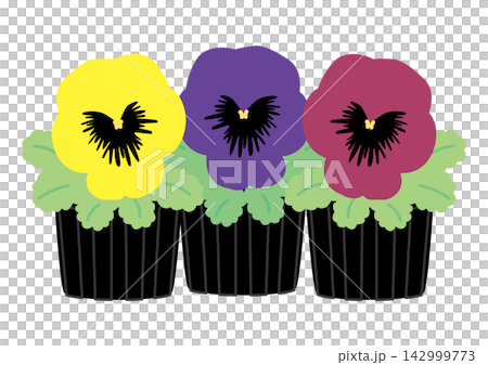 Simple yellow, purple, and wine-colored flower seedlings, three seedlings Simple yellow, purple, and wine-colored flower seedlings, three seedlings 142999773