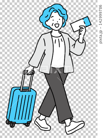 Senior women traveling for their fan activities Senior women traveling for their fan activities 142999786