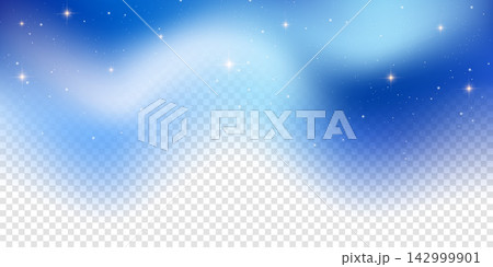 Starry transparent night sky with shiny dust of glitter. Vector galaxy with light effect of small stellar particles. Magic cosmic decoration with realistic twinkles and constellations Starry transparent night sky with shiny dust of glitter. Vector galaxy with light effect of small stellar particles. Magic cosmic decoration with realistic twinkles and constellations 142999901