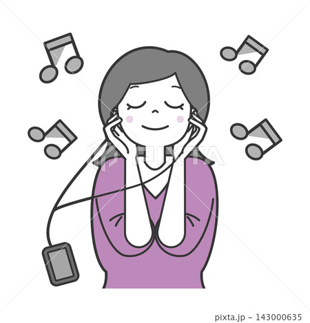 音楽を聴く女性2 音楽を聴く女性2 143000635