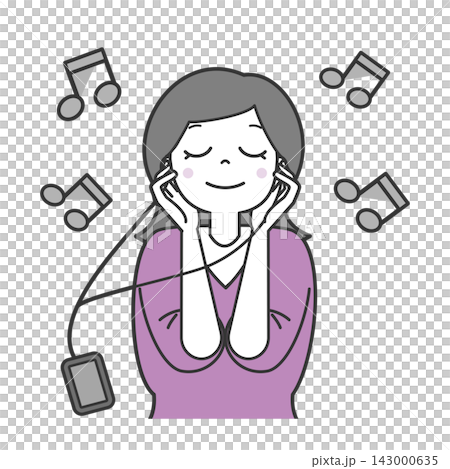 音楽を聴く女性2 音楽を聴く女性2 143000635