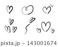手書きのハートセット　ベクター 143001674