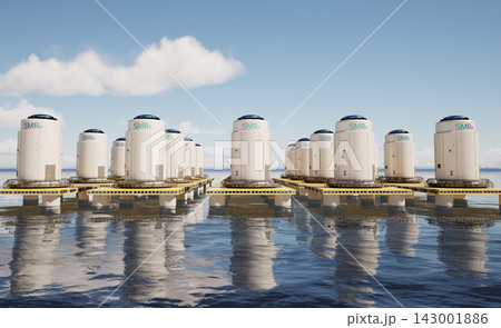 Small modular nuclear reactors on offshore platform in the ocean Small modular nuclear reactors on offshore platform in the ocean 143001886