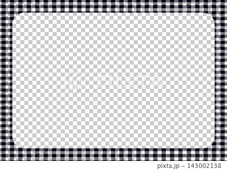 Black and white checkered frame and rounded square text space Black and white checkered frame and rounded square text space 143002138