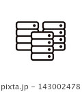 サーバーを積み重ねたデータセンター・サーバー管理アイコン 143002478