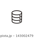 データベースのシンプルなモノクロ線画アイコン 143002479
