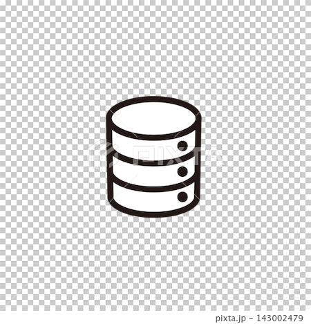 データベースのシンプルなモノクロ線画アイコン 143002479