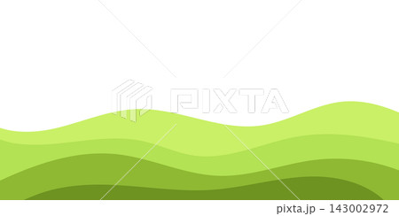 Abstract green background, agricultural field pattern. Vector wavy illustration of tea terraces, rice farmland, and organic plantations with geometric landscape design elements. Abstract green background, agricultural field pattern. Vector wavy illustration of tea terraces, rice farmland, and organic plantations with geometric landscape design elements. 143002972