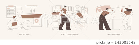Boat maintenance isolated cartoon vector illustrations se 143003548