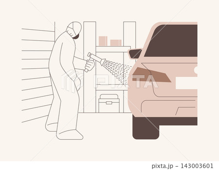 Painting car isolated cartoon vector illustrations. Painting car isolated cartoon vector illustrations. 143003601