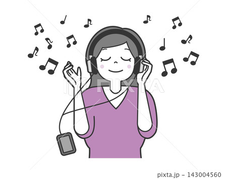 音楽を聴く女性3 音楽を聴く女性3 143004560