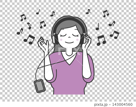 音楽を聴く女性3 音楽を聴く女性3 143004560