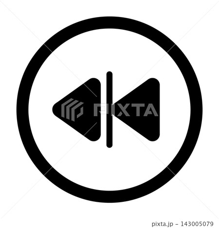 Pause button icon in black circle 143005079