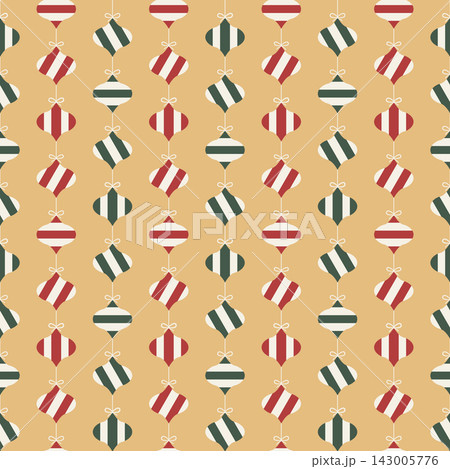 abstract geometric christmas bauble seamless pattern red and green vintage vector background flat design 143005776