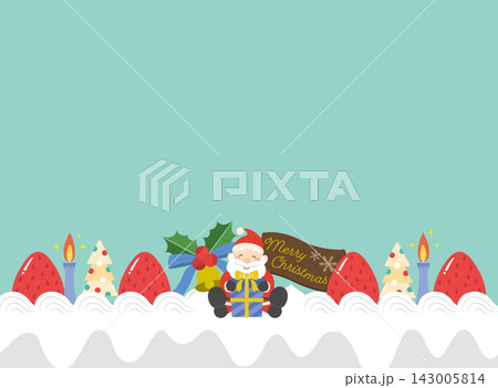 サンタクロースとクリスマスケーキのフレーム 143005814