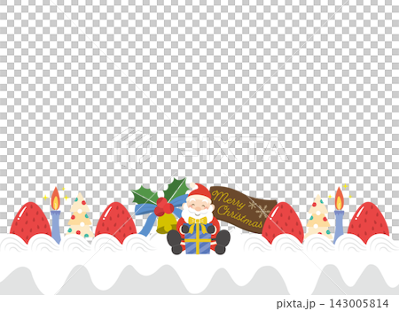サンタクロースとクリスマスケーキのフレーム 143005814