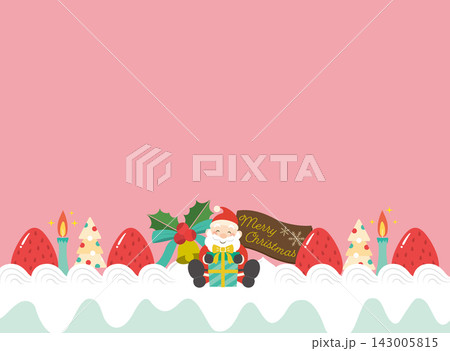 サンタクロースとクリスマスケーキのフレーム 143005815