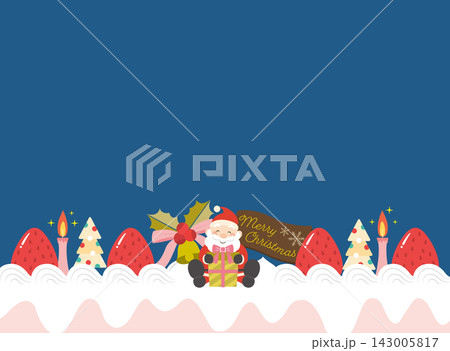 サンタクロースとクリスマスケーキのフレーム 143005817