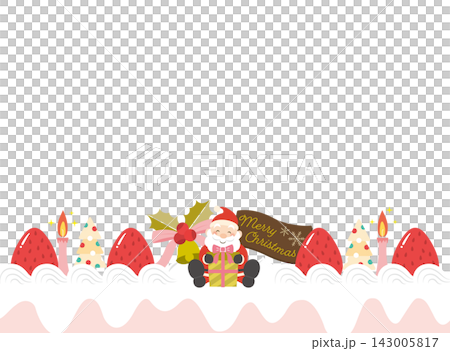 サンタクロースとクリスマスケーキのフレーム 143005817
