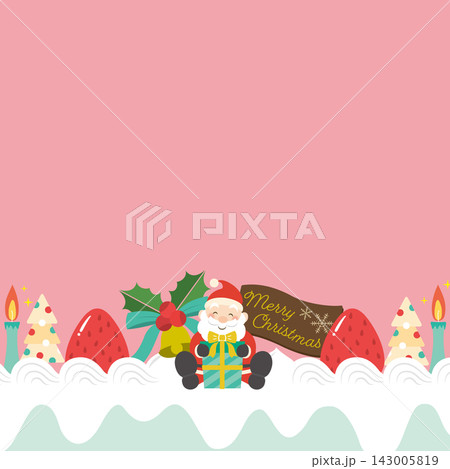 サンタクロースとクリスマスケーキのフレーム 143005819