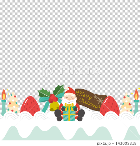サンタクロースとクリスマスケーキのフレーム 143005819