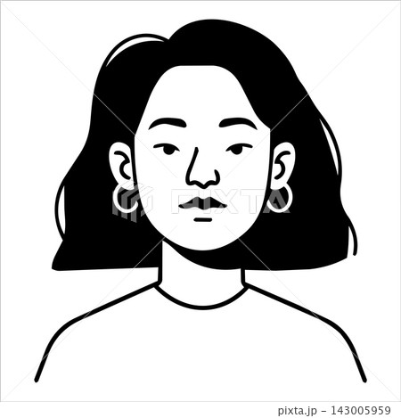 Neutral people avatar portraits with diverse serious woman profile Neutral people avatar portraits with diverse serious woman profile 143005959