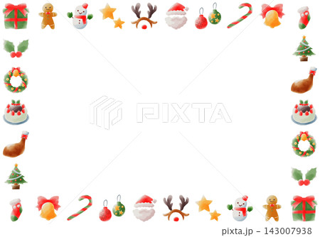 クリスマスのかわいい絵本風フレーム 143007938
