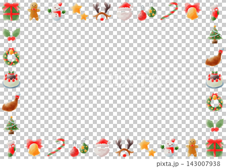 クリスマスのかわいい絵本風フレーム 143007938