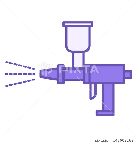 Painting Work Color Icon. Vector Icon of Spray Gun for Painting a Car. Car service concept 143008168