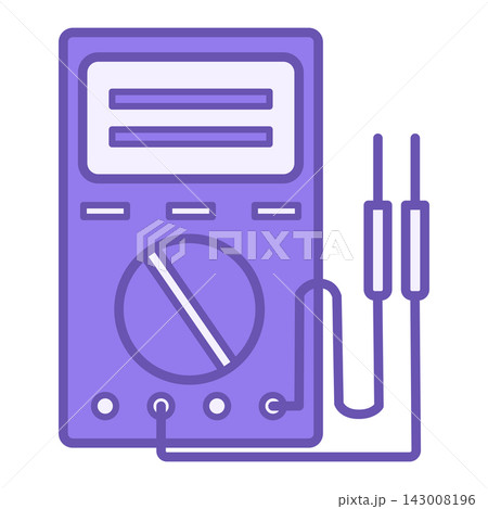 Colored Multimeter Icon. Electrical Service Vector Icon. Electrical Measurements, Testing, and Troubleshooting. Car service concept Colored Multimeter Icon. Electrical Service Vector Icon. Electrical Measurements, Testing, and Troubleshooting. Car service concept 143008196