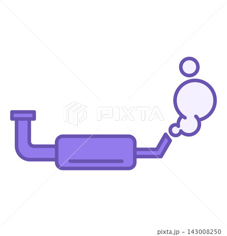 Exhaust Color Icon. Vector Icon of Car Exhaust Pipe. Car service concept Exhaust Color Icon. Vector Icon of Car Exhaust Pipe. Car service concept 143008250